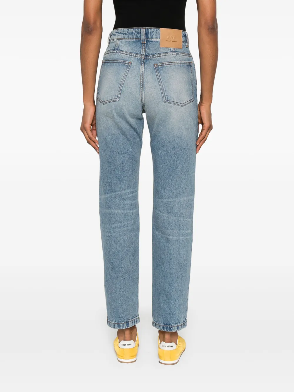 Pantaloni denim Ami Paris Classic Fit albastru - imagine 2