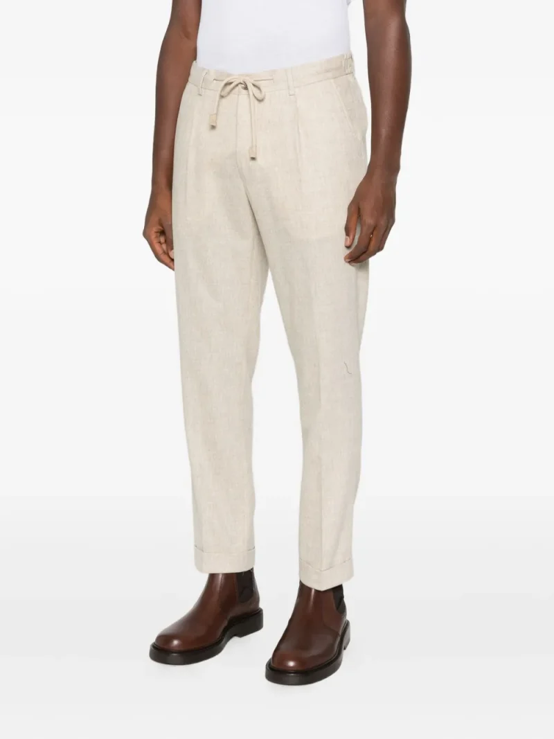 Pantaloni Gran Sasso Drawstring-Waist bej - imagine 3