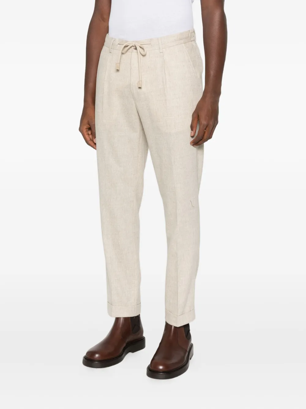 Pantaloni Gran Sasso Drawstring-Waist bej - imagine 3
