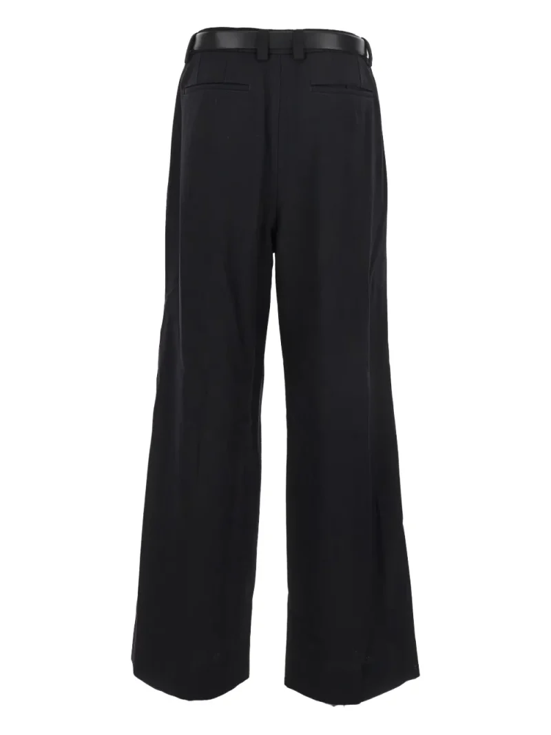 Alternative view of Pantaloni Juun.J Pleated-Details Belted negru