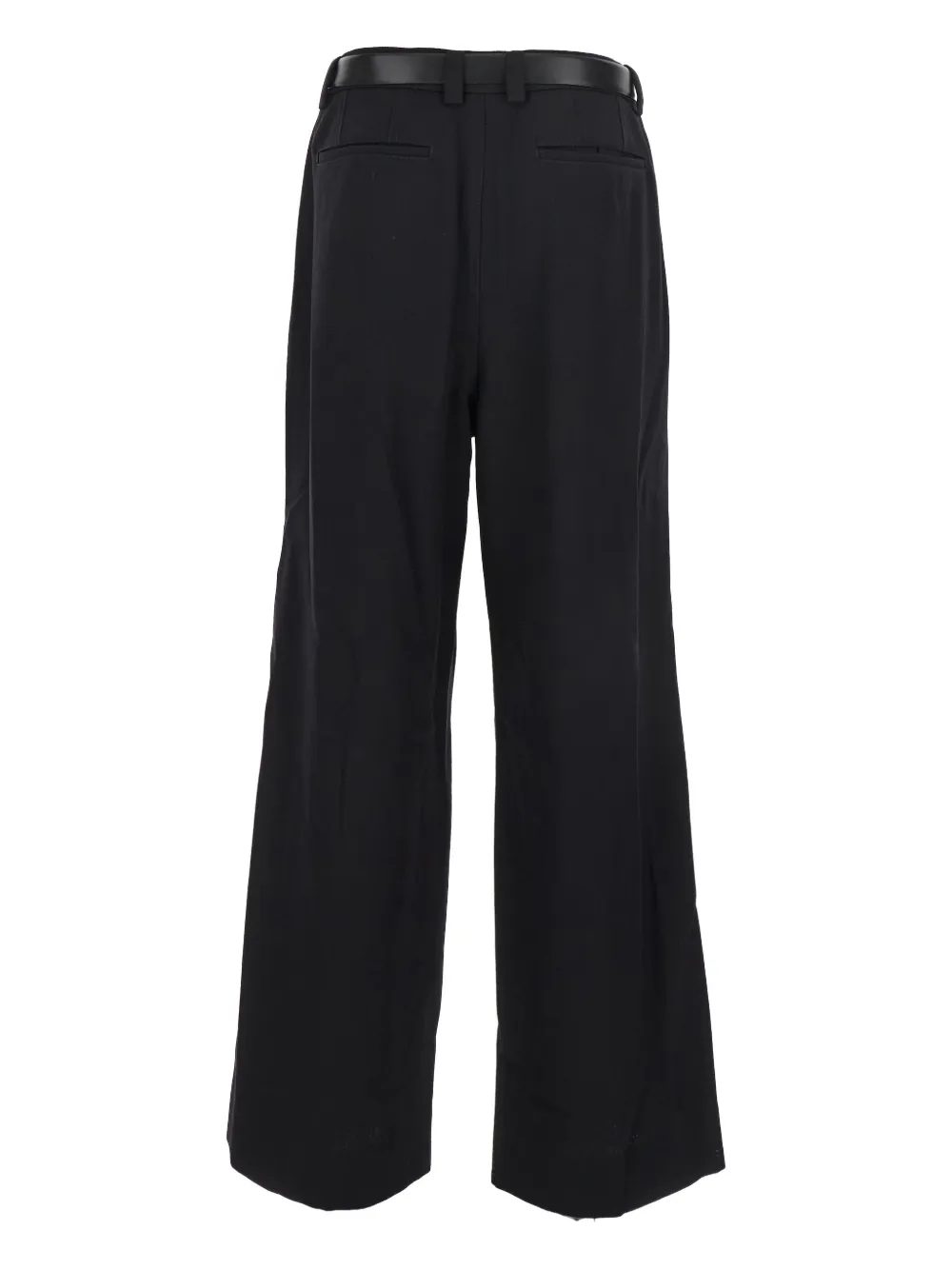 Pantaloni Juun.J Pleated-Details Belted negru - imagine 2