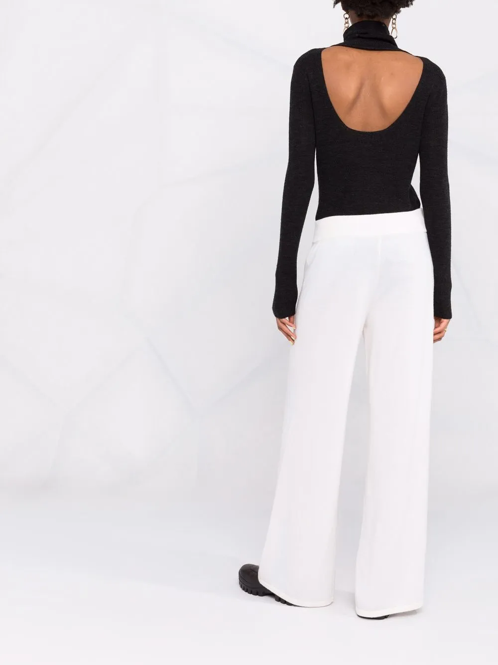 Pantaloni Lisa Yang Drawstring Cashmere alb - imagine 4