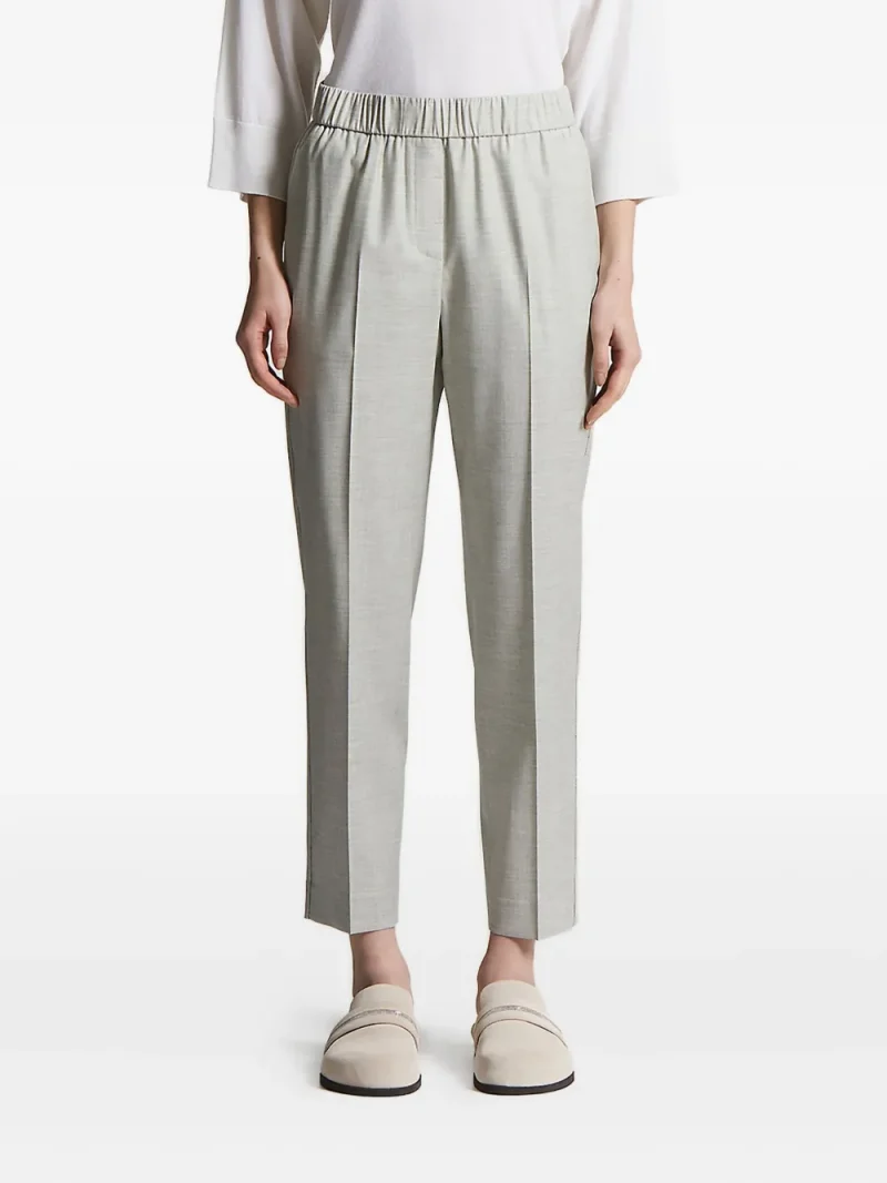 Pantaloni Peserico Elastic-Waistband Side-Stripe gri
