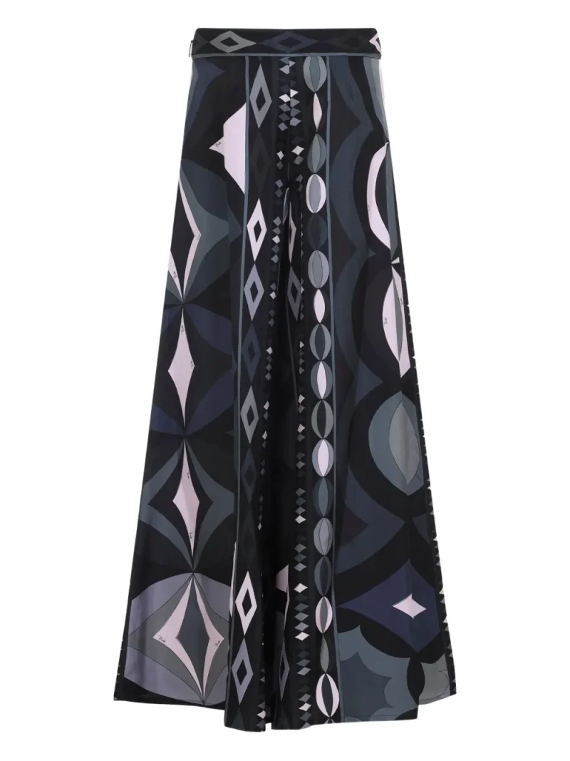 Alternative view of Pantaloni PUCCI Geometric-Print Silk Palazzo multicolor
