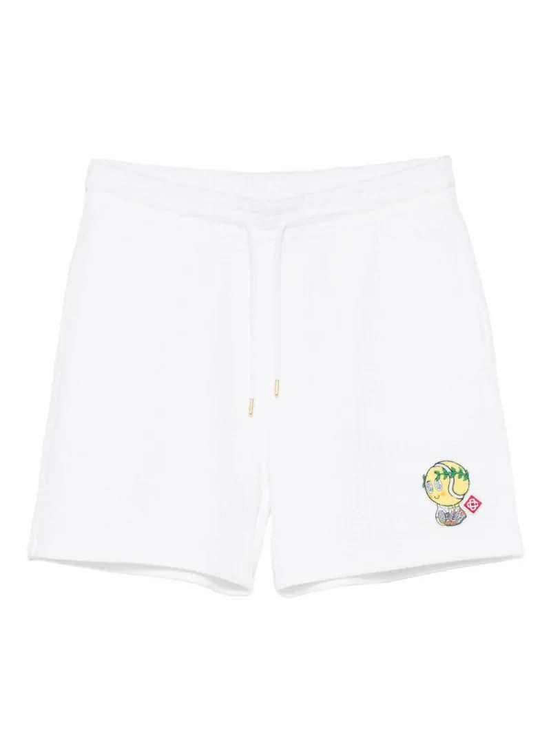 Pantaloni scurti Casablanca Drawstring Graphic alb