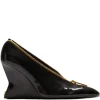 Pantofi Balmain 95mm zip-detail wedge heeled negru