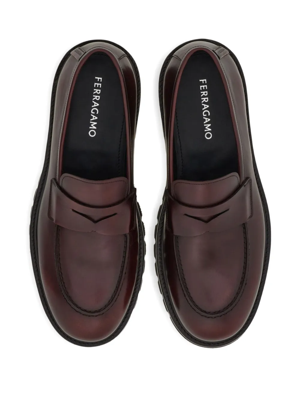 Pantofi Ferragamo Saddle-Strap Penny visiniu - imagine 4