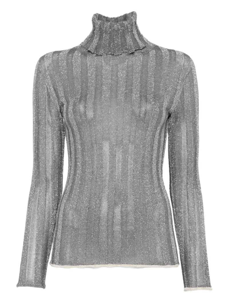 Pulover Fabiana FiIlippi Roll-Neck argintiu