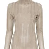 Pulover Fabiana Filippi Ribbed Roll-Neck auriu