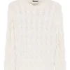 Pulover Gran Sasso Cable-Knit High-Neck ecru