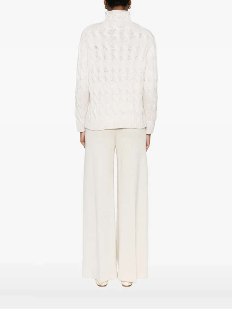 Alternative view of Pulover Gran Sasso Cable-Knit High-Neck ecru