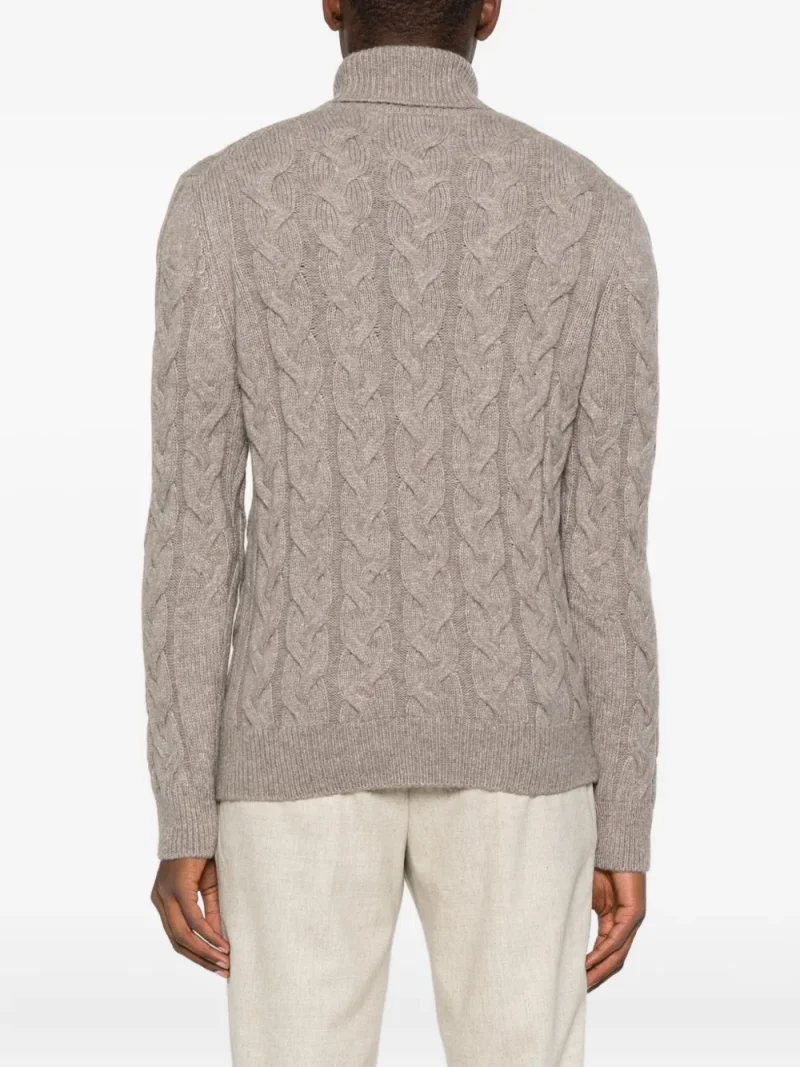 Alternative view of Pulover Gran Sasso Cable-Knit Roll-Neck bej