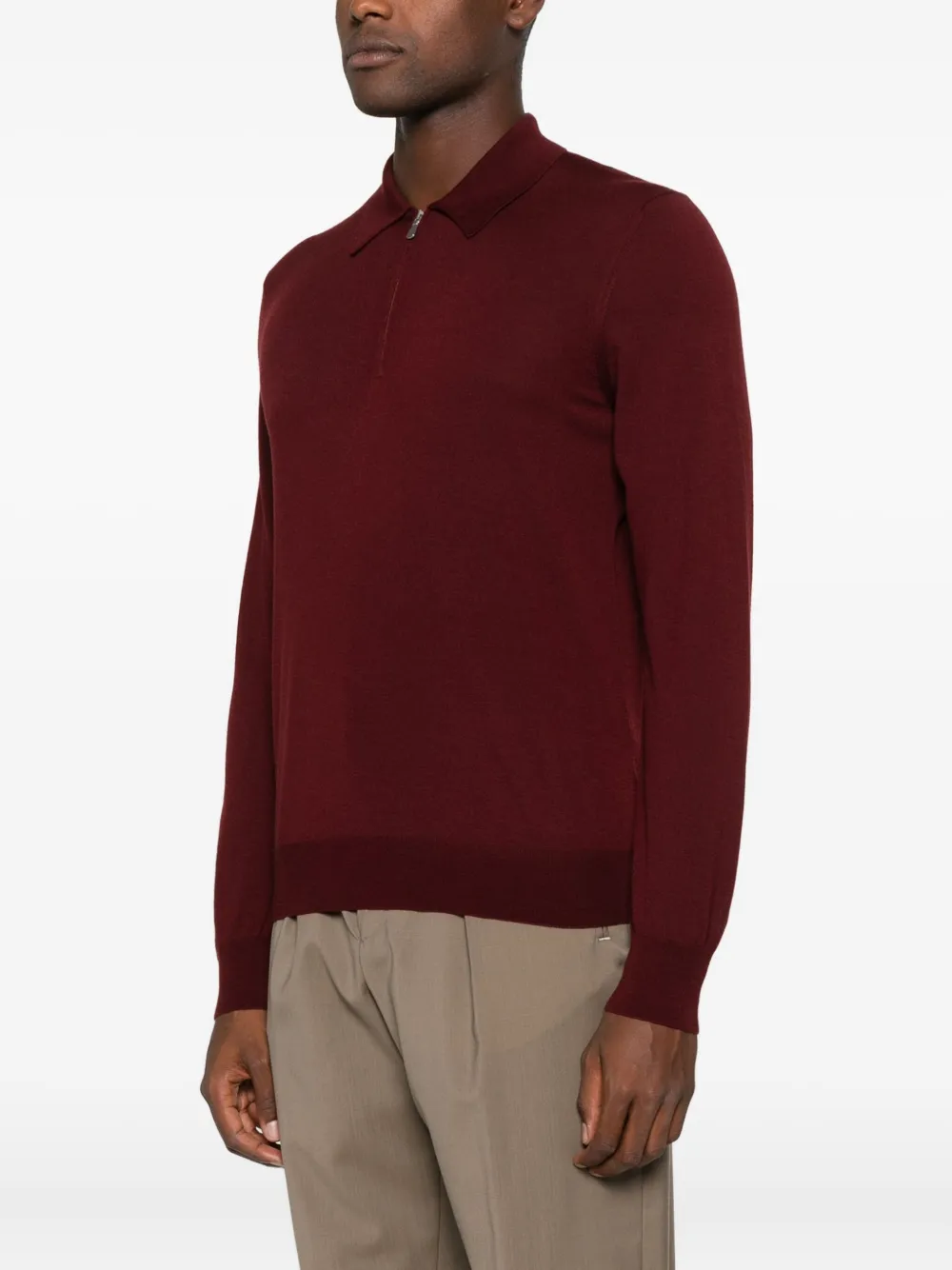 Pulover Gran Sasso Polo-Collar visiniu - imagine 3