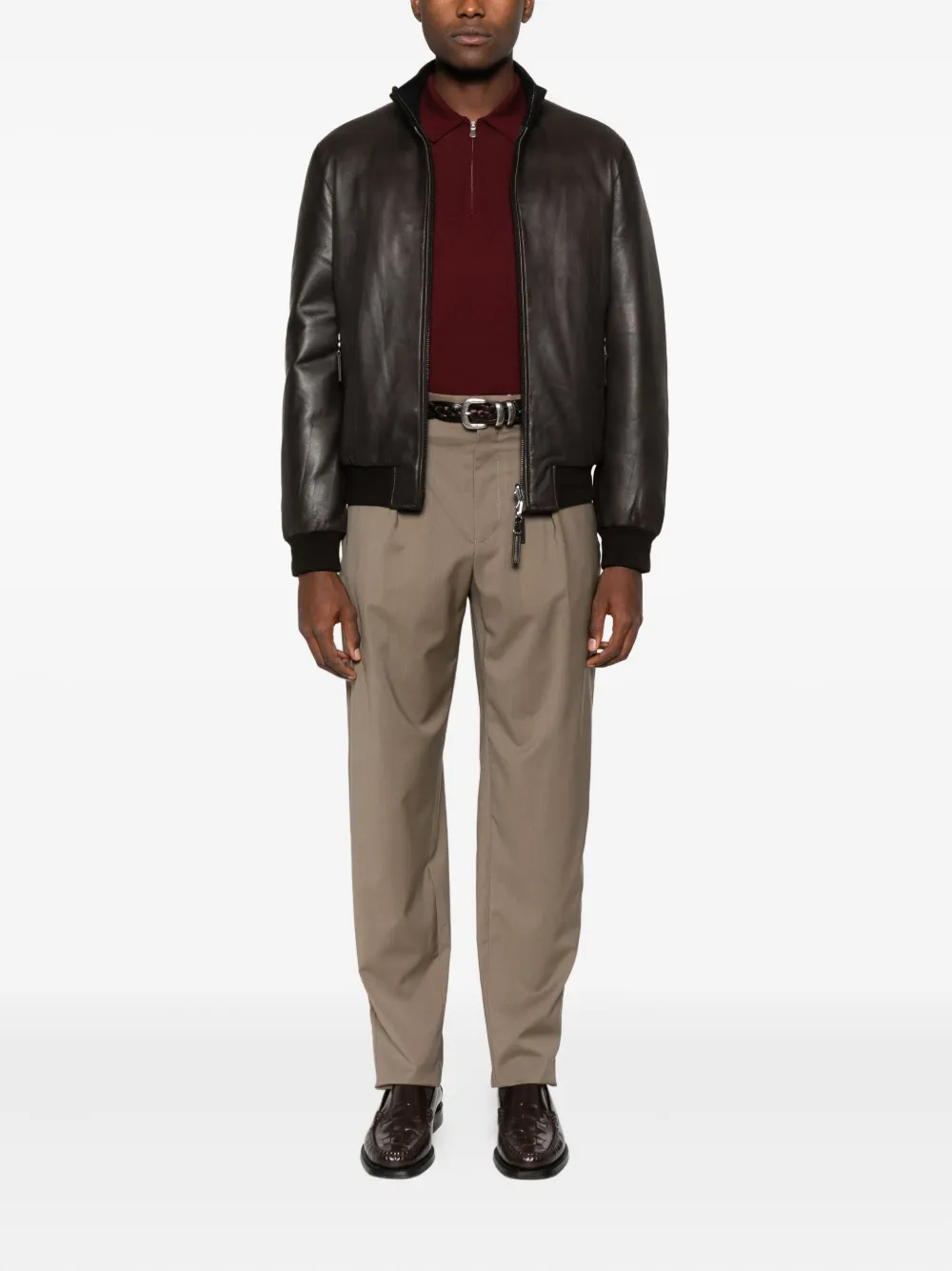 Pulover Gran Sasso Polo-Collar visiniu - imagine 4