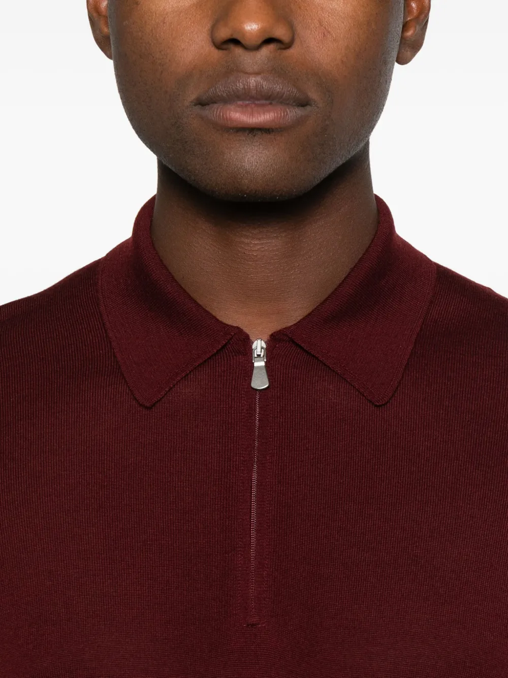 Pulover Gran Sasso Polo-Collar visiniu - imagine 5