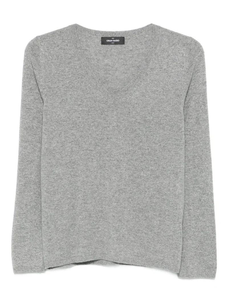 Pulover Gran Sasso V-Neck gri