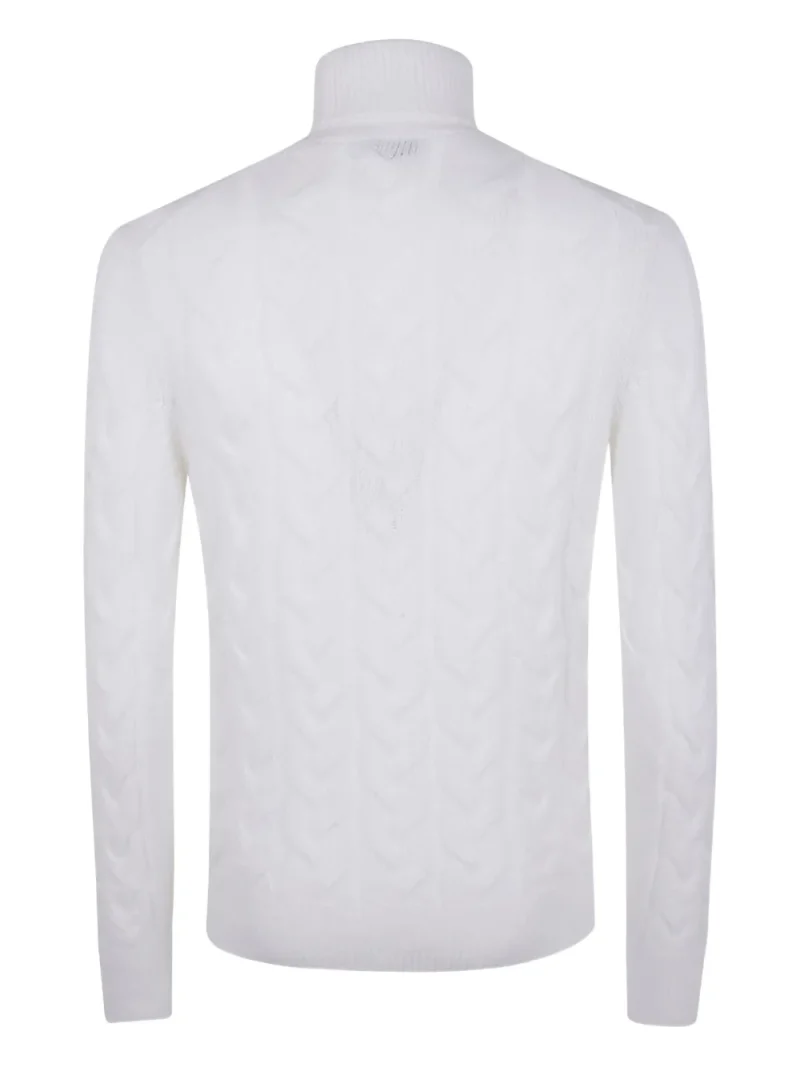 Alternative view of Pulover Gran Sasso Cable-Knit Turtleneck alb