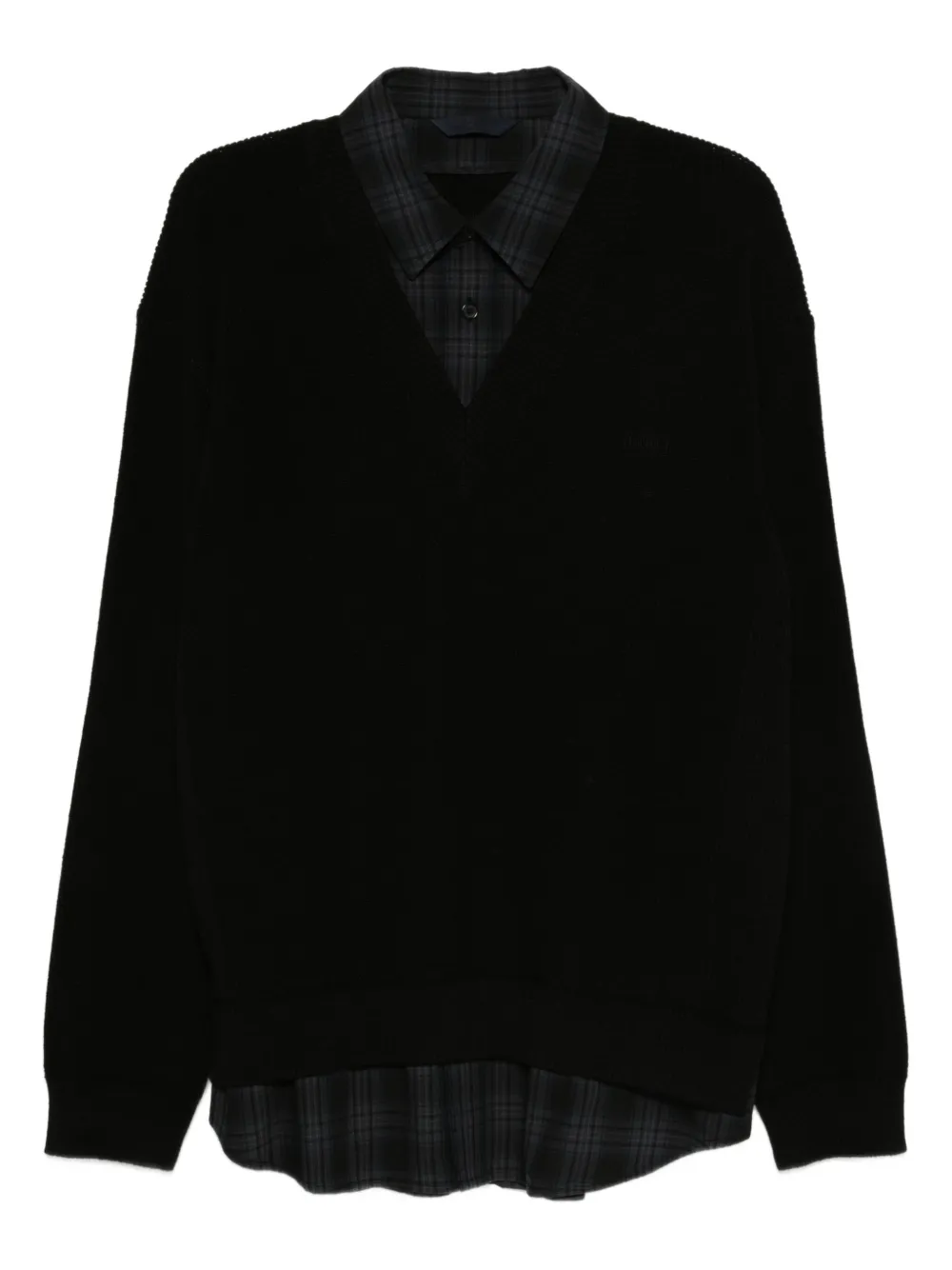 Pulover Juun.J Layered negru