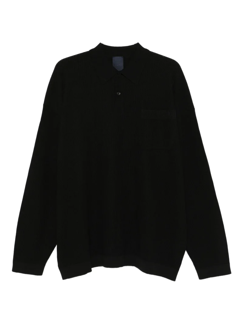 Pulover Juun.J Polo-Collar negru