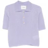 Pulover Lisa Yang Masy Buttoned Polo violet