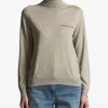 Pulover Peserico Zip-Detail Turtleneck khaki