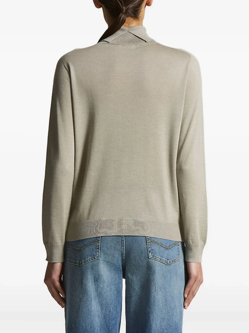 Alternative view of Pulover Peserico Zip-Detail Turtleneck khaki