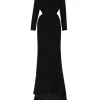 Rochie maxi Stella McCartney long sleeve negru