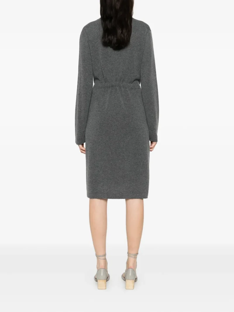 Alternative view of Rochie midi Fabiana Filippi Lace-Trim Tie-Fastening gri