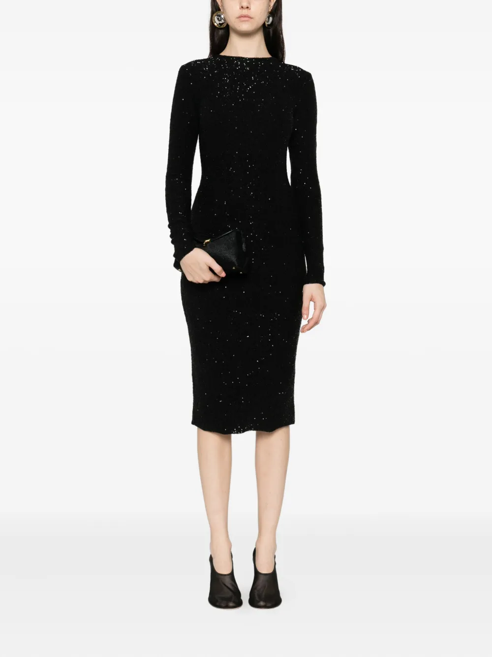 Rochie midi Fabiana Filippi Sequin-Embellished negru - imagine 4