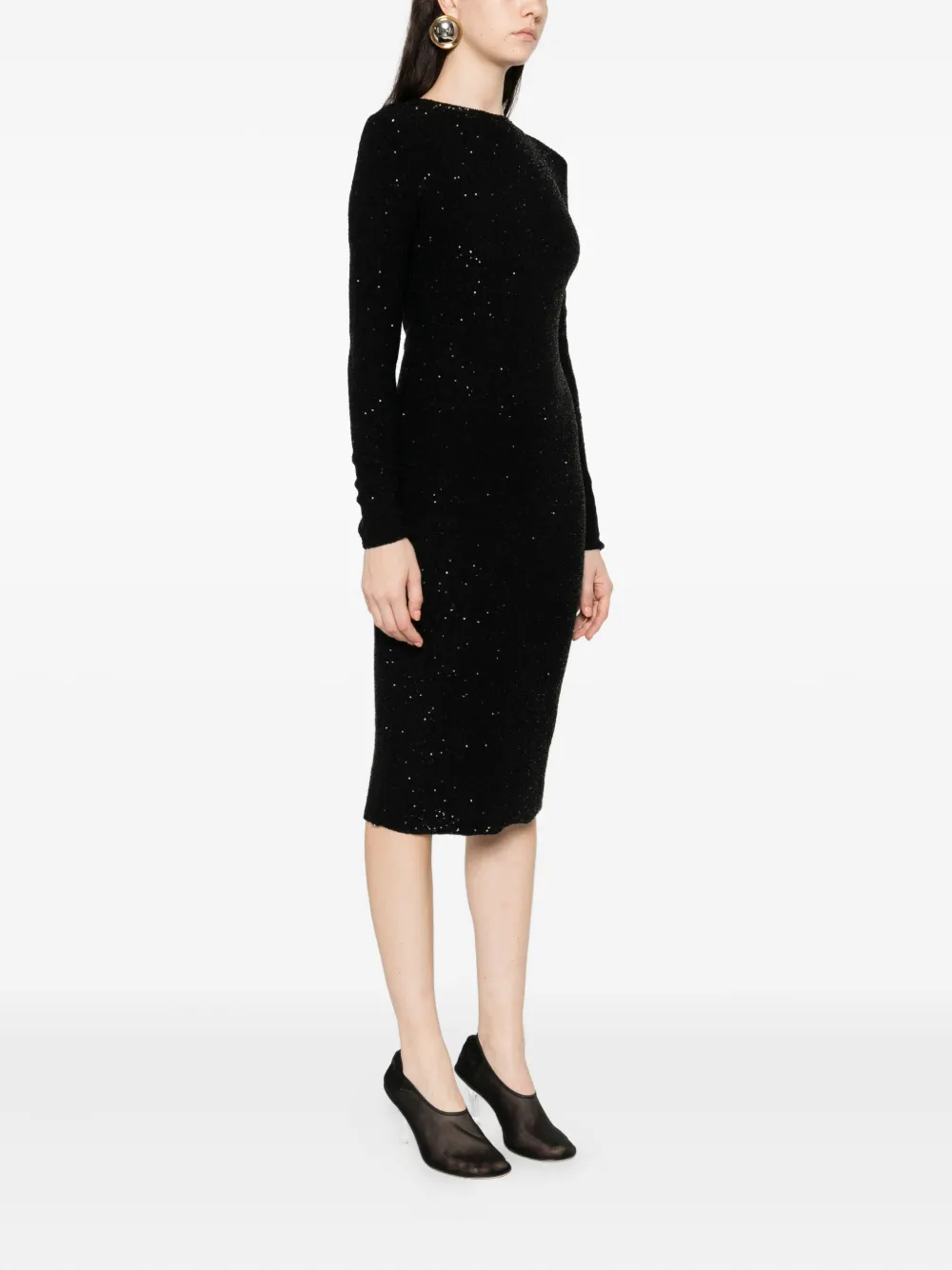 Rochie midi Fabiana Filippi Sequin-Embellished negru - imagine 3