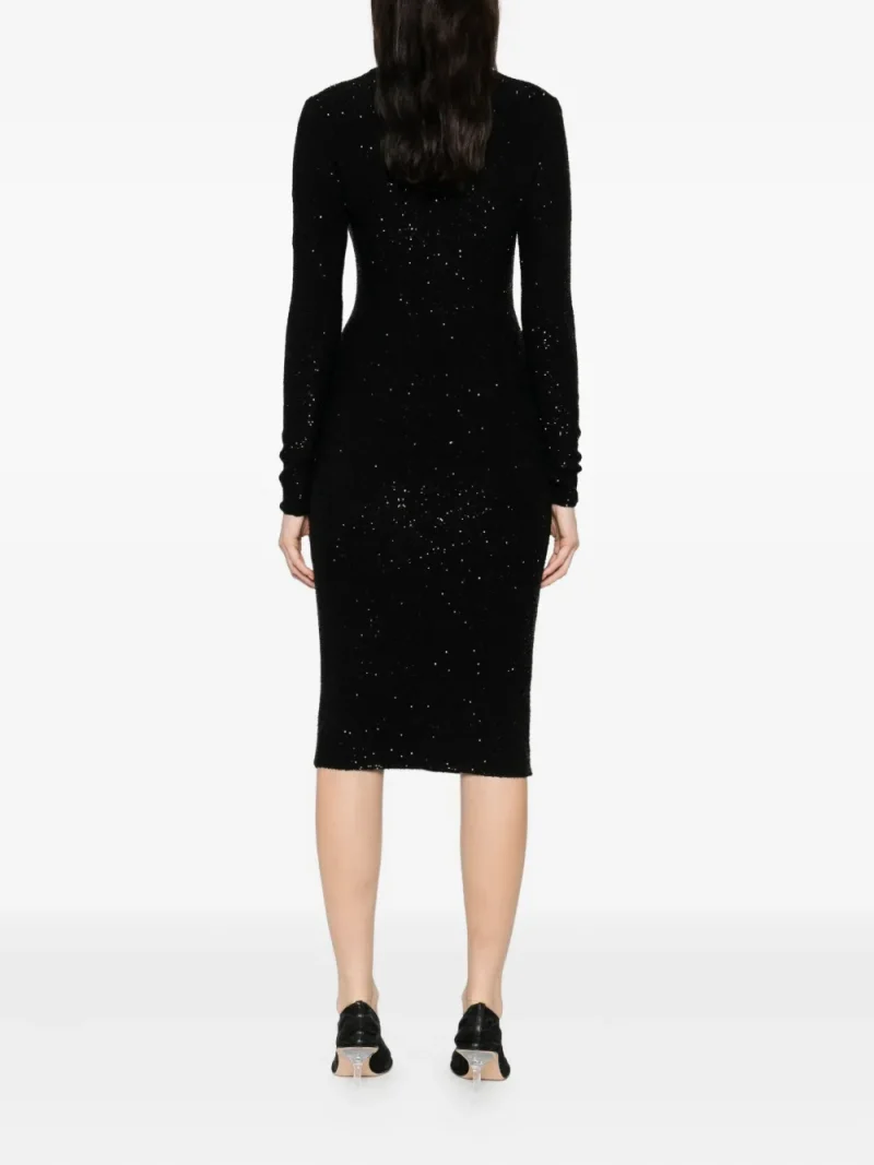 Alternative view of Rochie midi Fabiana Filippi Sequin-Embellished negru