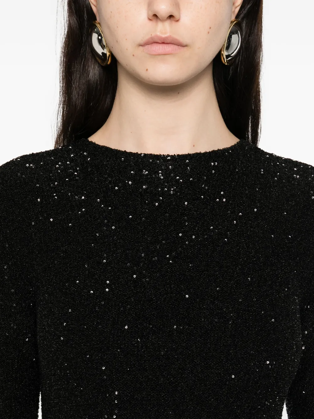 Rochie midi Fabiana Filippi Sequin-Embellished negru - imagine 5