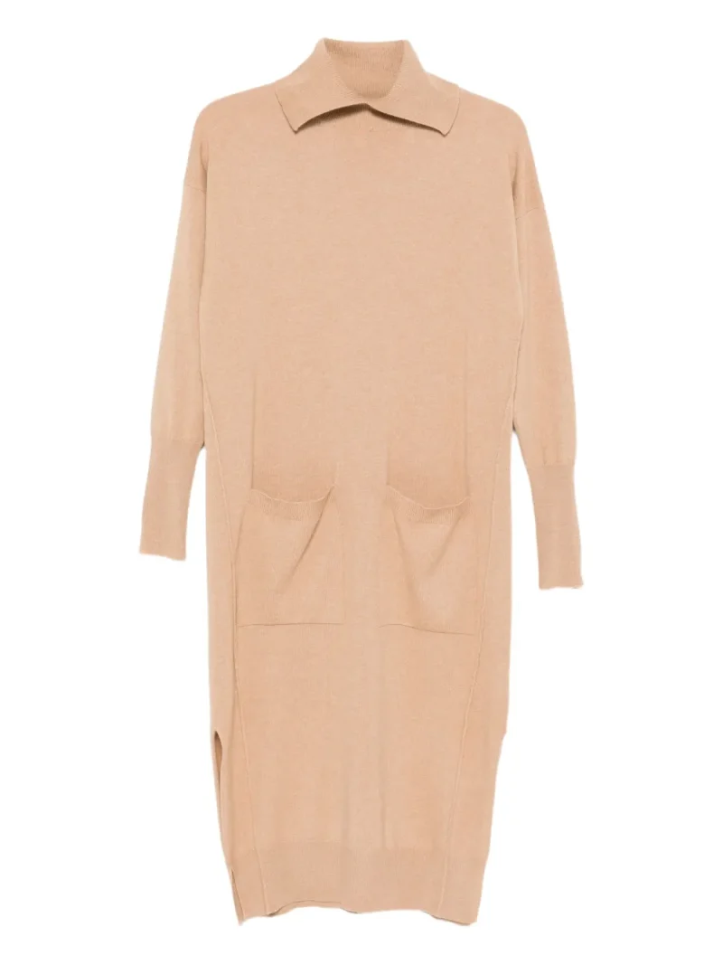 Rochie midi Lorena Antoniazzi Fine-Knit maro
