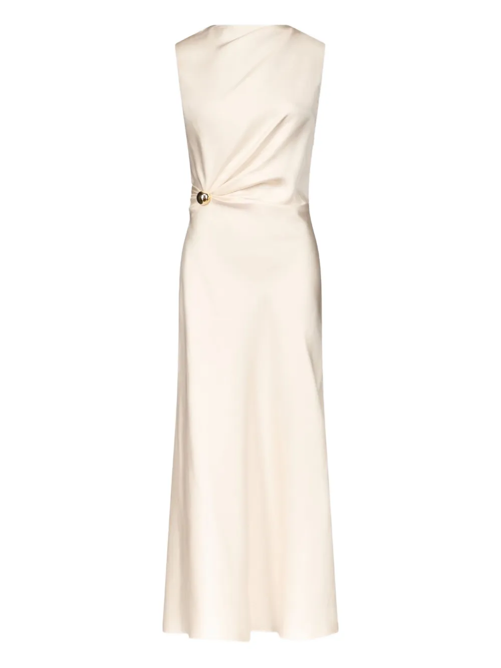 Rochie midi Roan Gathered-Waist Sleeveles ecru