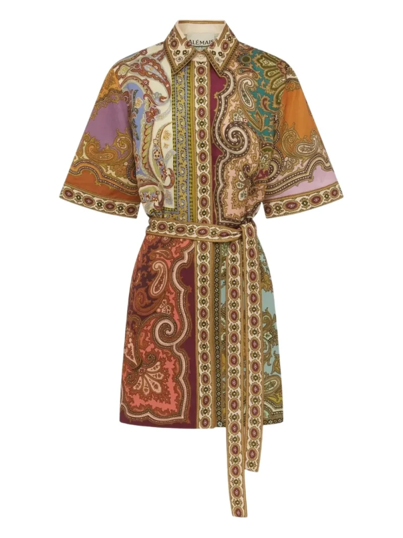 Alternative view of Rochie mini Alemais Clemenza Spliced Paisley-Print multicolor