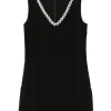 Rochie mini Self-Portrait Crystal-Embellished V-neck negru