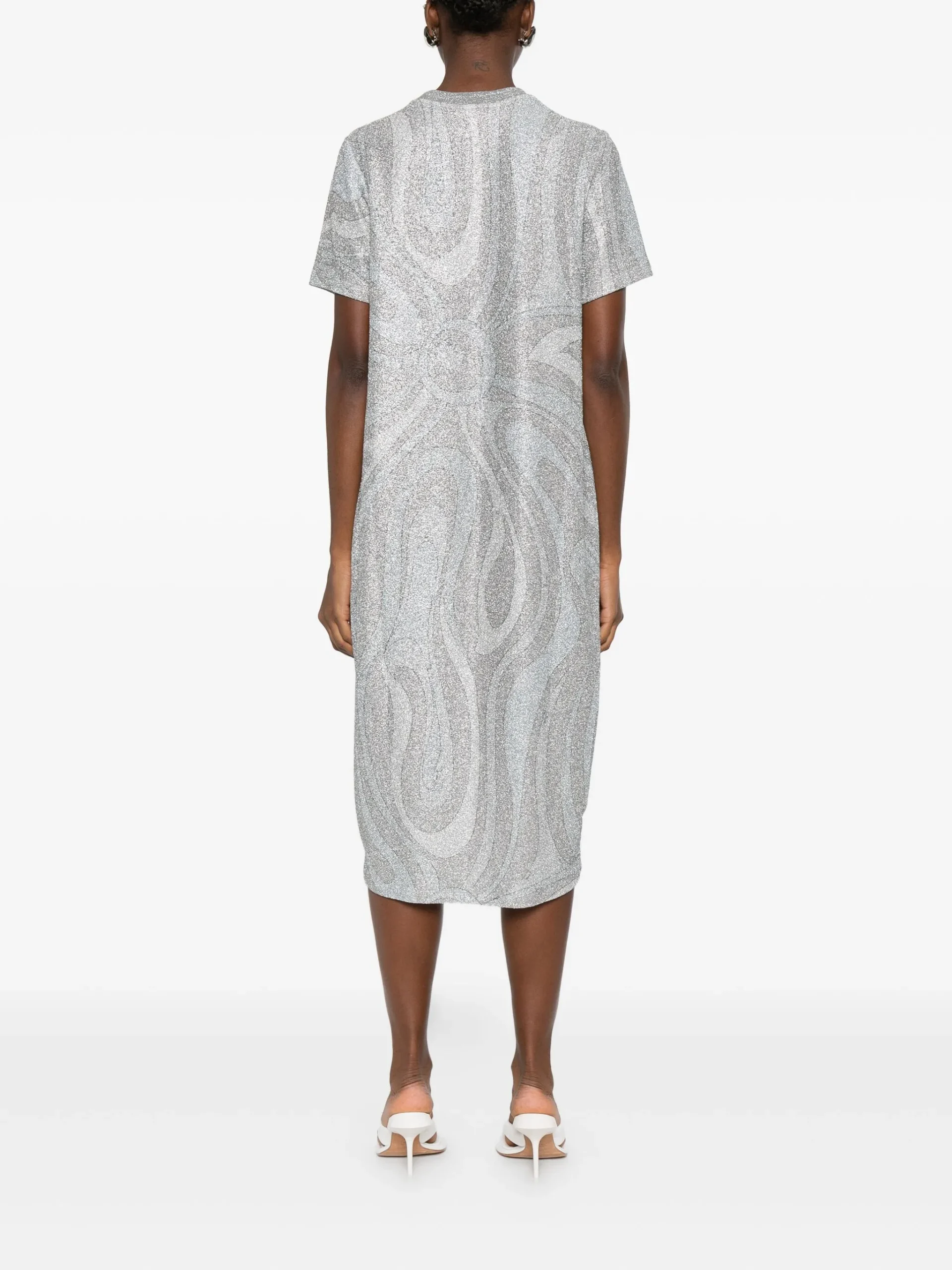 Rochie PUCCI glitter-pattern short-sleeve gri - imagine 4