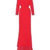 Rochie Stella McCartney Long Sleeve Maxi rosu