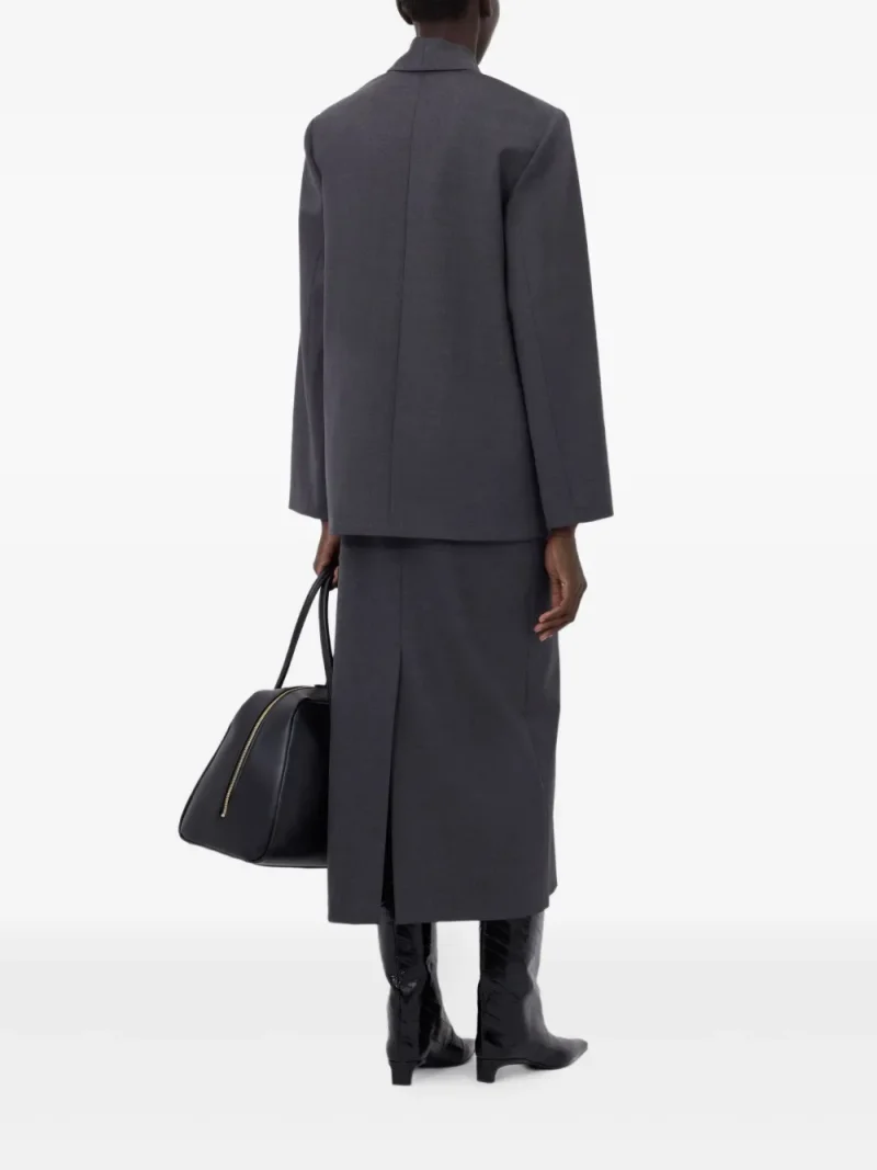 Alternative view of Sacou LouLou de Saison Double-Breasted Hawl-Collar gri