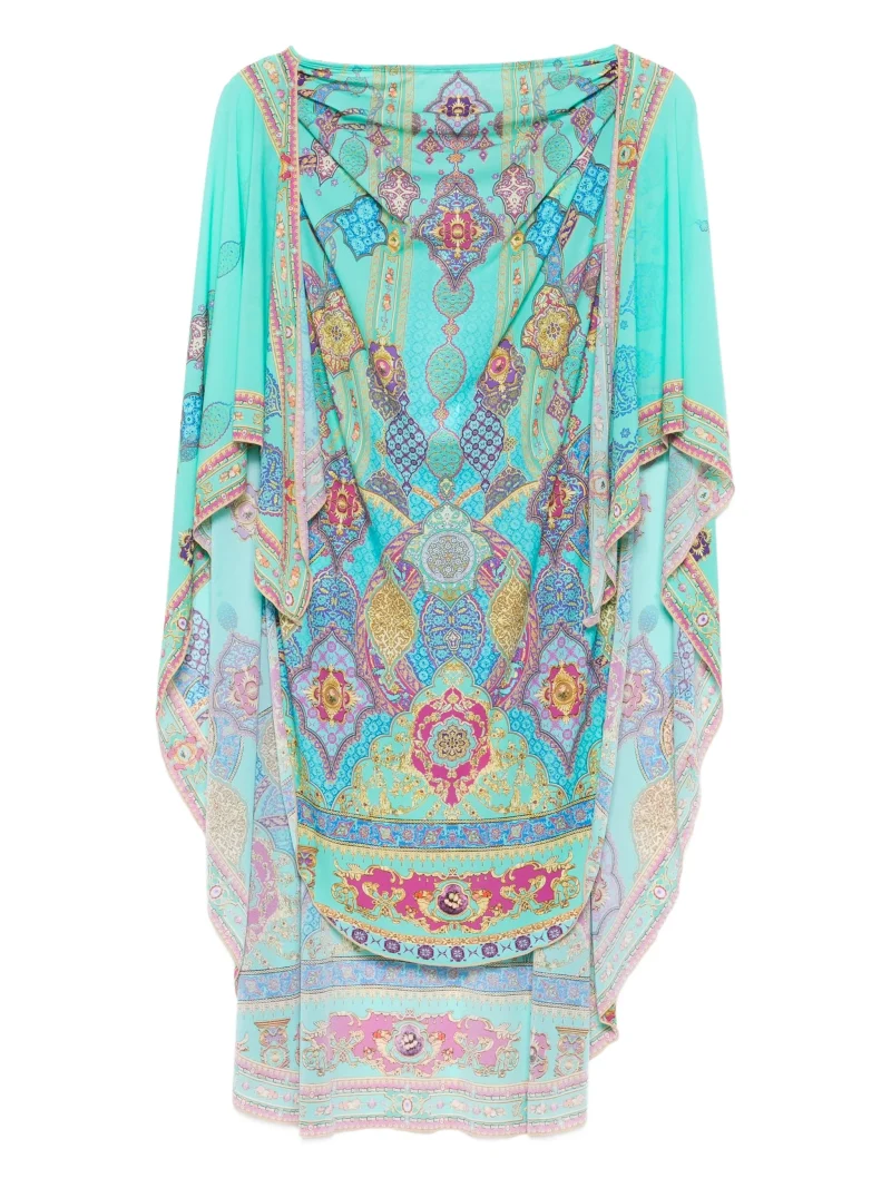 Sarong de plaja Camilla paisley-print albastru