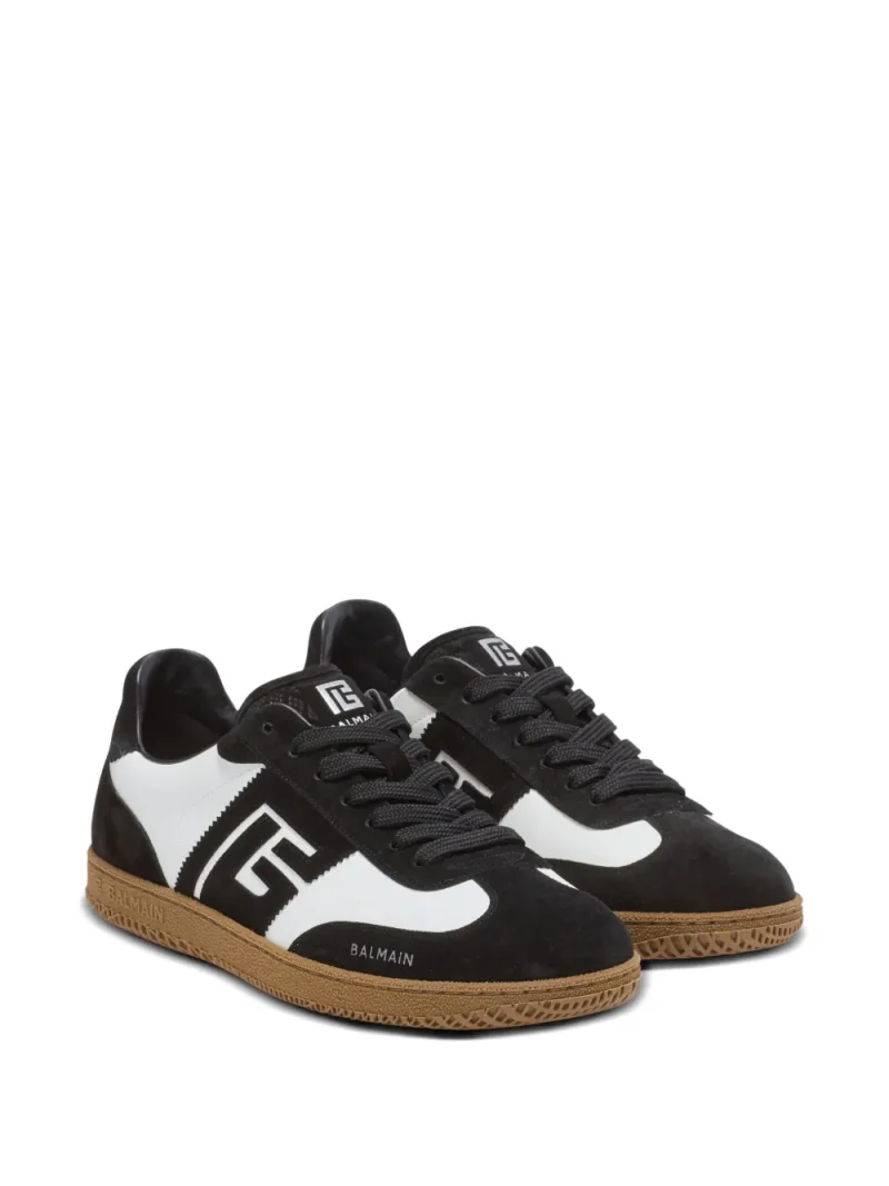 Alternative view of Sneakers Balmain Swan suede-leather logo alb/negru
