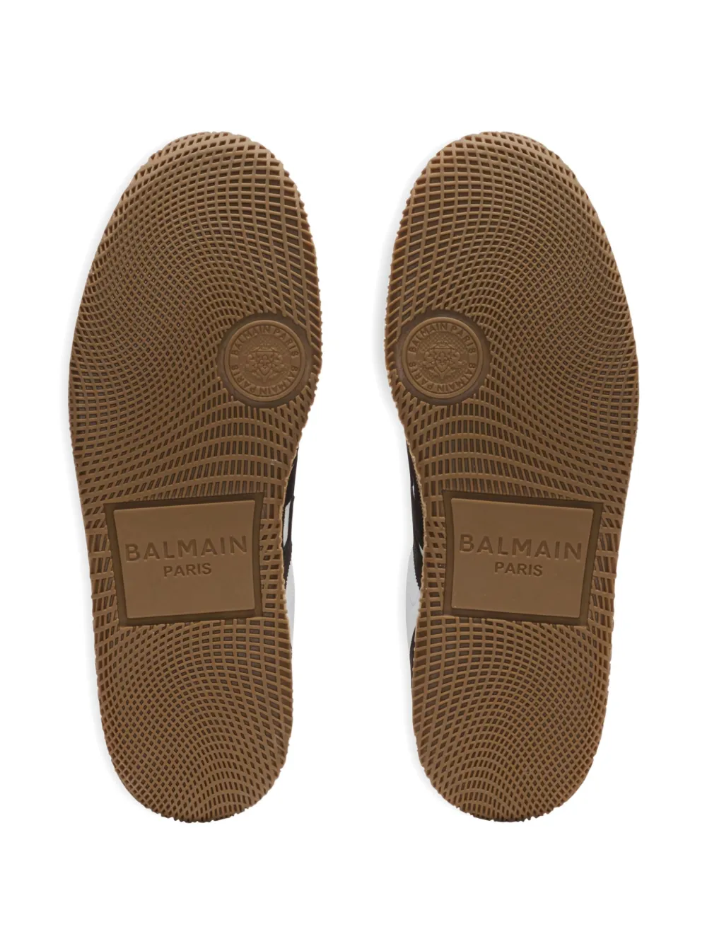 Sneakers Balmain Swan suede-leather logo alb/negru - imagine 3