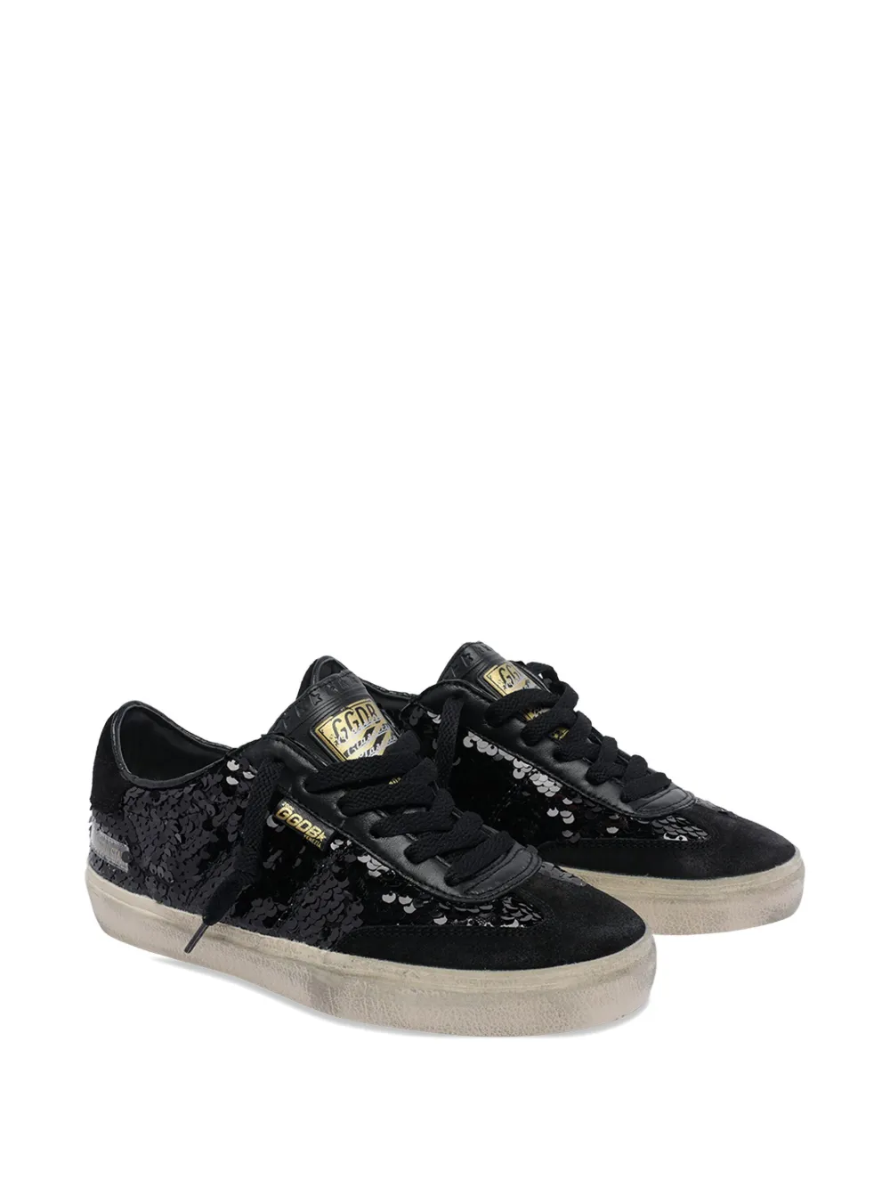 Sneakers Golden Goose Sequin-Embellished Round-Toe negru - imagine 4