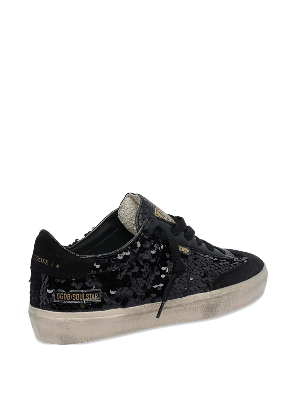 Sneakers Golden Goose Sequin-Embellished Round-Toe negru - imagine 2