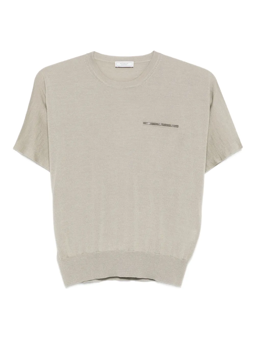 Top Peserico Embellished Short-Sleeved gri