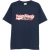 Tricou Autry x Maison Kitsune Graphic-Print bleumarin