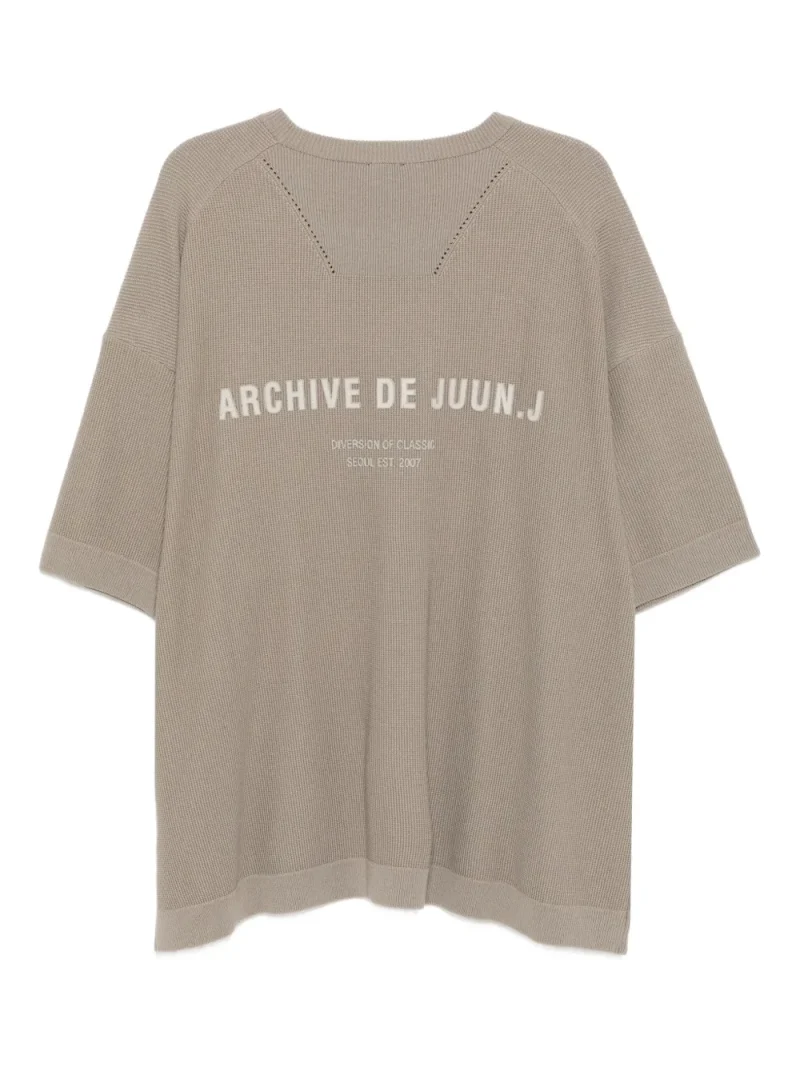 Alternative view of Tricou Juun.J Logo-Embroidered khaki