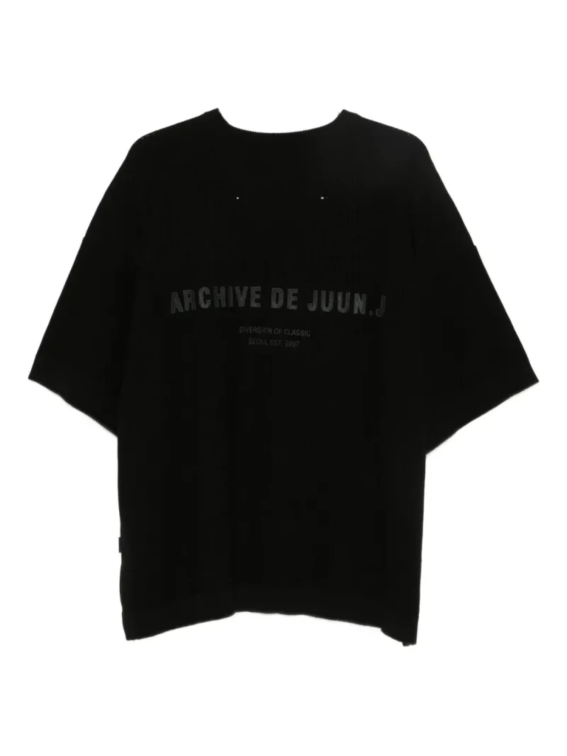 Tricou Juun.J Ribbed negru