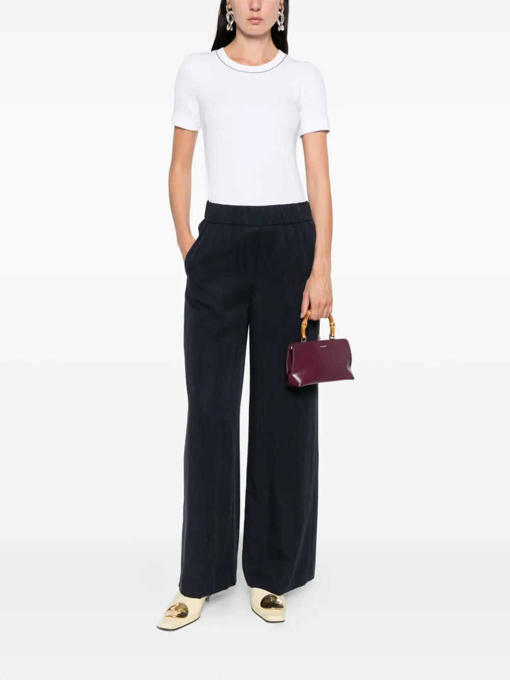 Tricou Peserico Chain Link-Trim alb - imagine 4