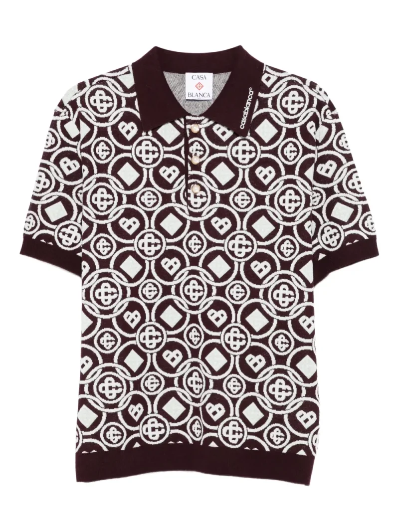 Tricou polo Casablanca monogram multicolor